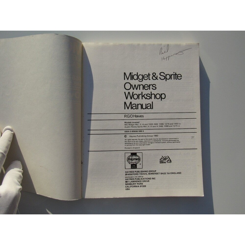 MG Midget Austin-Healey Sprite Owners Workshop Manual R.G. Haynes 1982 Haynes - Picture 3 of 11
